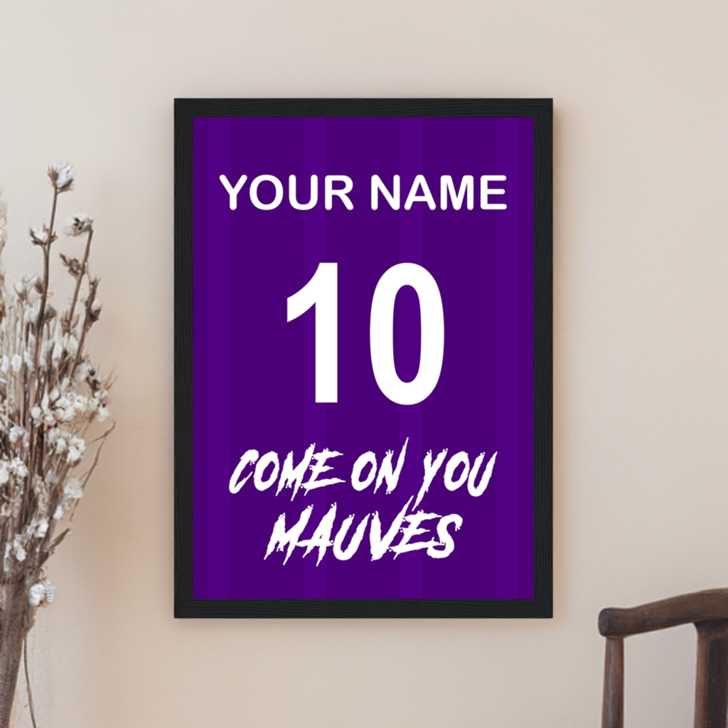 "Come On You Mauves" (RSCA) Personaliseerbare Ingelijste Poster