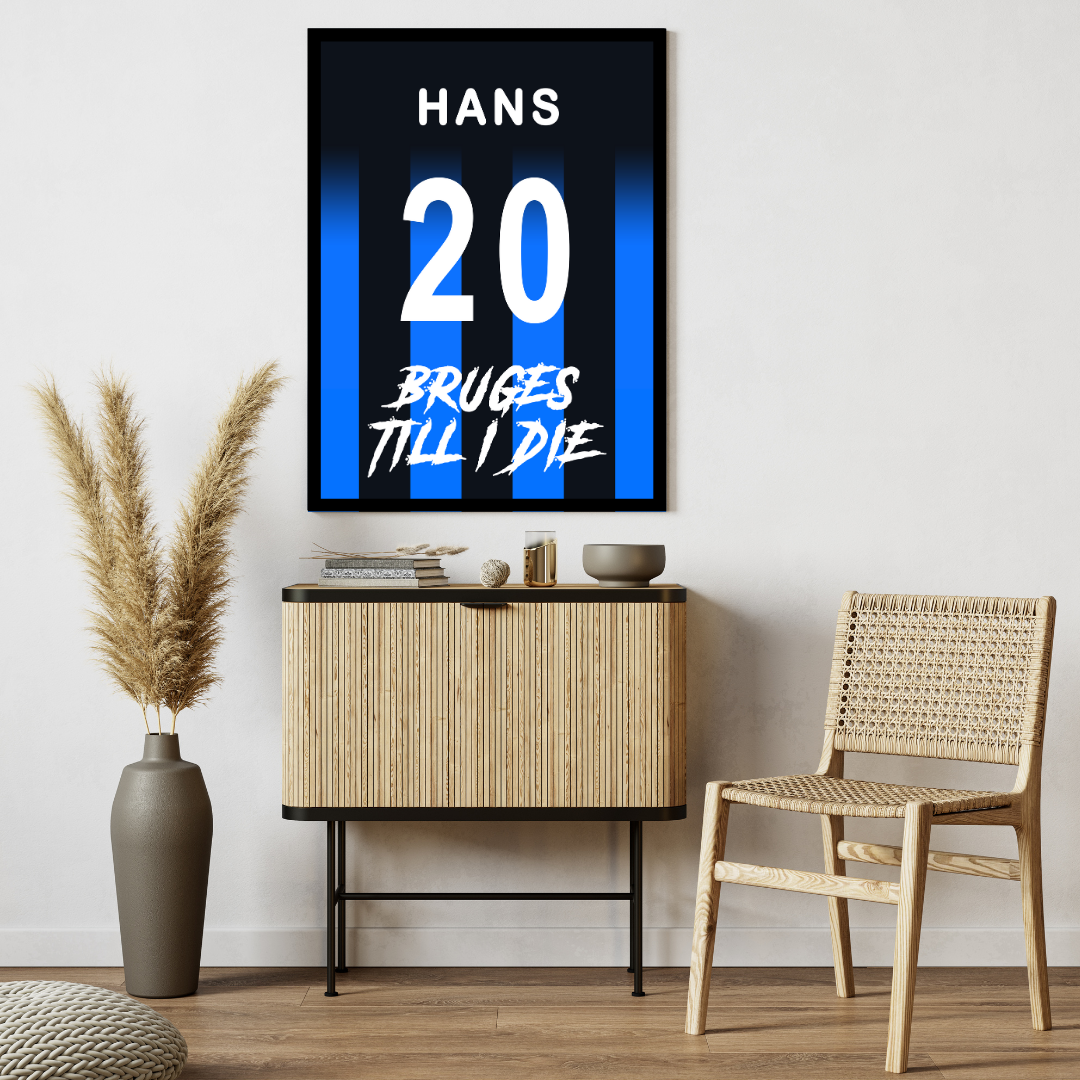 "Bruges Till I Die" (CLUB) Personaliseerbare Ingelijste Poster