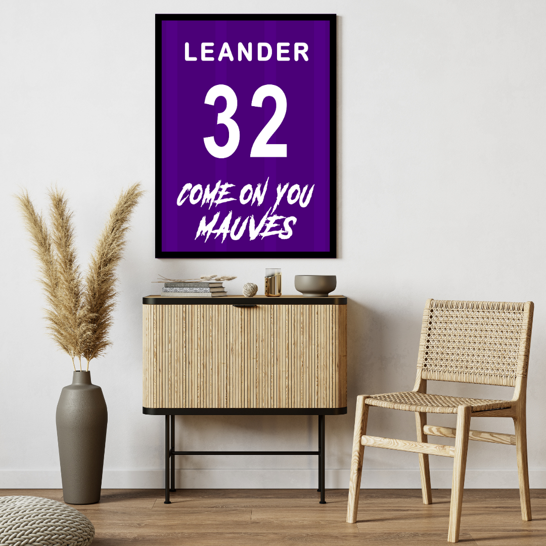 "Come On You Mauves" (RSCA) Personaliseerbare Ingelijste Poster