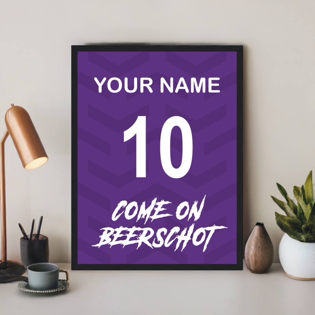 "Come On Beerschot" (BEE) Personalisable Framed Poster