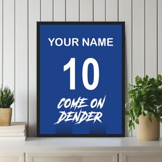 "Come On Dender" (DEN) Personalisable Framed Poster