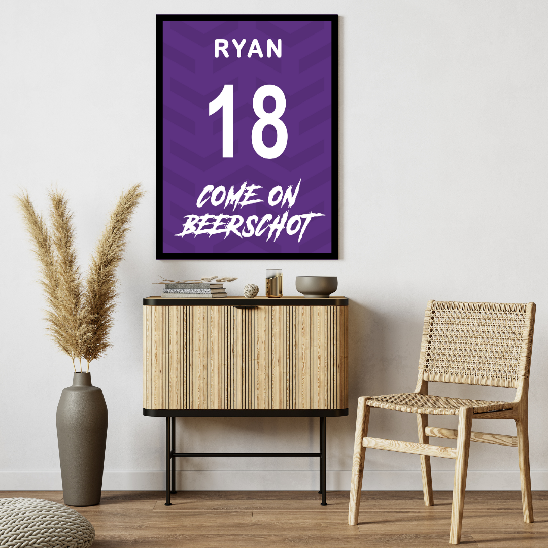 "Come On Beerschot" (BEE) Personalisable Framed Poster